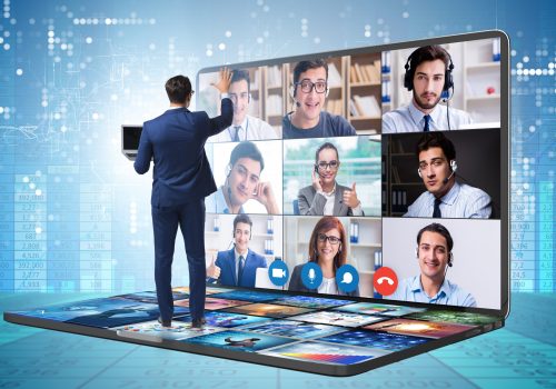 Concept of remote video conferencing during the pandemic